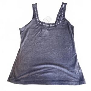 FREE PEOPLE NWT Intimately Free  Gray Cotton Cami Lacey SZ L Cottagecore